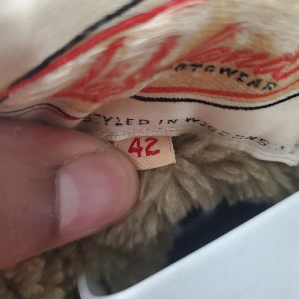 VTG Lakeland Sportswear Men's Tan Double Breasted Rancher Coat Size 42 Sherpa